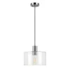 Henri 10" Wide Pendant With Glass Shade In Polished Nickel/Clear