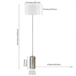 Somerset 64" Tall Floor Lamp With Fabric Shade In Brushed Nickel/White 8 Somerset 64" Tall Floor Lamp With Fabric Shade In Brushed Nickel/White -office furniture sale da4ff4efa67dea9b78f88d349fcb1848df