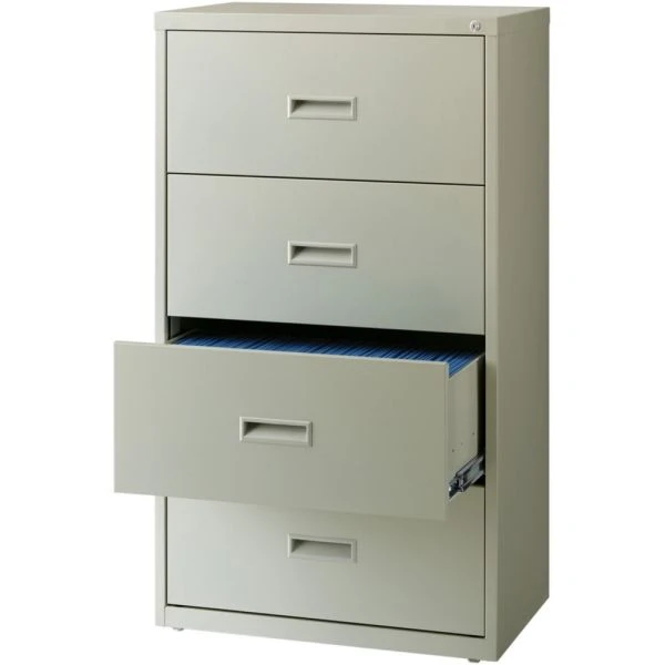 Lorell 4 Drawer Lateral File Cabinet, Letter/Legal/A4, 30" Wide, Light Gray 3 Lorell 4 Drawer Lateral File Cabinet, Letter/Legal/A4, 30" Wide, Light Gray - Image 3