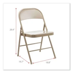 Alera Armless Steel Folding Chair, Supports Up To 275 Lb, Tan Seat, Tan Back, Tan Base, 4/Carton -office furniture sale da61389936a134e668d41b2596df61f17e
