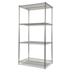 Alera NSF Approved Industrial Heavy Duty Wire Shelving Starter Kit, 4-Shelf, 36w X 24d X 72h,Silver -office furniture sale da9f97ed4369a5cfca979c045e392e7ca6