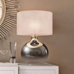 Laelia 24.75" Tall Table Lamp With Fabric Shade In Chrome Glass/White 15 Laelia 24.75" Tall Table Lamp With Fabric Shade In Chrome Glass/White -office furniture sale daf182b63d66e70516eb6d591eb2e7de78