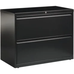Lorell 2 Drawer Lateral File Cabinet, Letter/Legal/A4, 36" Wide, Black