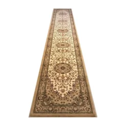 Mersin Collection Persian Style 3' X 20' Ivory Area Rug - Olefin Rug With Jute Backing - Hallway, Entryway, Bedroom, Living Room -office furniture sale db74341f2e1eb8cee04f775542e8cd497a