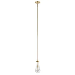 Twyla 5" Wide Pendant With Glass Shade In Brushed Brass/Clear