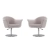 Voyager Swivel Adjustable Accent Chair In Barley And Brushed Metal (Set Of 2)