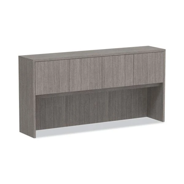 Alera Valencia Series Hutch With Doors, 4 Compartments, 70.63w X 15d X 35.38h, Gray 1 Alera Valencia Series Hutch With Doors, 4 Compartments, 70.63w X 15d X 35.38h, Gray