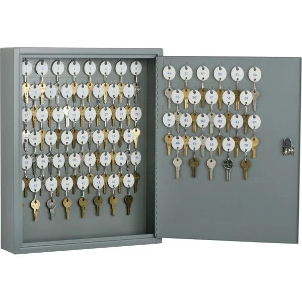 SKILCRAFT Key Cabinet - 17.3" X 14" X 3.3" - Hinged Door(s) - Cylinder Lock, Scratch Resistant, Corrosion Resistant - Gray - Baked Enamel - Steel - Recycled 1 SKILCRAFT Key Cabinet - 17.3" X 14" X 3.3" - Hinged Door(s) - Cylinder Lock, Scratch Resistant, Corrosion Resistant - Gray - Baked Enamel - Steel - Recycled
