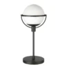Cieonna 21" Tall Globe & Stem Table Lamp With Glass Shade In Blackened Bronze/Clear