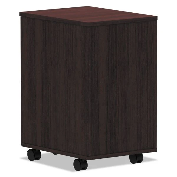 Alera Valencia Series Mobile Pedestal, Left Or Right, 2 Legal/Letter-Size File Drawers, Mahogany, 15.38" X 20" X 26.63" 2 Alera Valencia Series Mobile Pedestal, Left Or Right, 2 Legal/Letter-Size File Drawers, Mahogany, 15.38" X 20" X 26.63" - Image 2