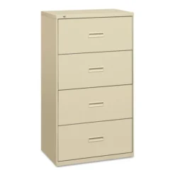 HON 400 Series Four-Drawer Lateral File, Letter/Legal/A4, 30w X 18d X 52.5h, Putty