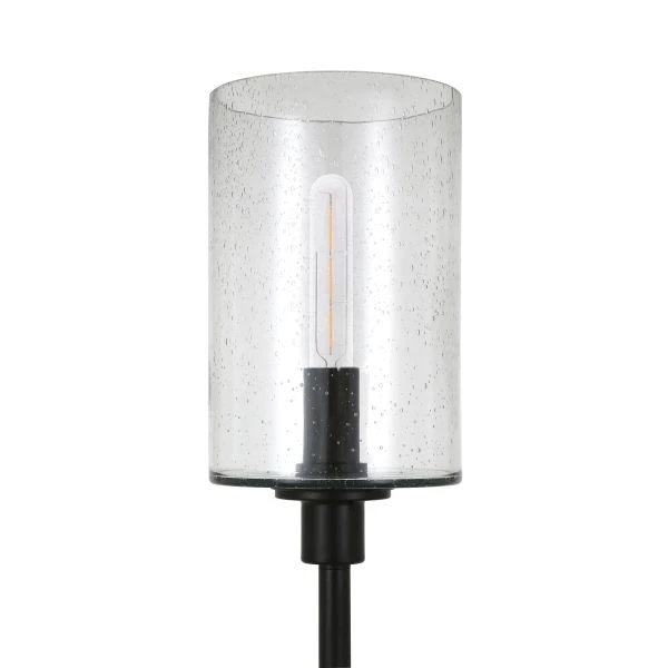 Panos 66.25" Tall Floor Lamp With Glass Shade In Blackened Bronze/Seeded 5 Panos 66.25" Tall Floor Lamp With Glass Shade In Blackened Bronze/Seeded - Image 5