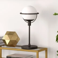 Cieonna 21" Tall Globe & Stem Table Lamp With Glass Shade In Blackened Bronze/Clear -office furniture sale dcbd80334e055bf5cc51334508f1334f85