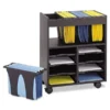 Safco Go Cart Mobile File, Engineered Wood, 8 Shelves, 4 Bins, 14.5" X 21.5" X 26.25", Black