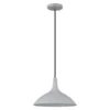 Barton 14" Wide Pendant With Metal Shade In Matte Gray/Brass/Matte Gray