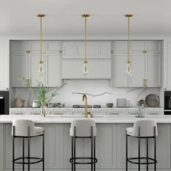 Twyla 5" Wide Pendant With Glass Shade In Brushed Brass/Clear -office furniture sale dd2b7336b0febd0387577b9f480c76c975