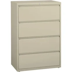 Lorell 4 Drawer Lateral File Cabinet, Letter/Legal/A4, 36" Wide, Putty