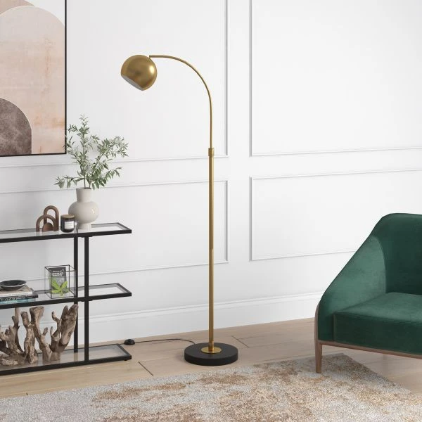Olivia Arc Floor Lamp In Brass/Blackened Bronze/Brass 6 Olivia Arc Floor Lamp In Brass/Blackened Bronze/Brass - Image 6