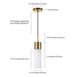 Lance 3.5" Wide Pendant With Glass Shade In Brass/White Milk -office furniture sale de02aafbc0efdc0069e326f29b977c4a2f