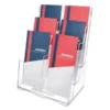 Deflecto 6-Compartment DocuHolder, Leaflet Size, 9.63w X 6.25d X 12.63h, Clear