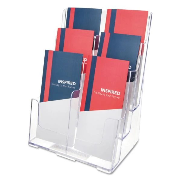 Deflecto 6-Compartment DocuHolder, Leaflet Size, 9.63w X 6.25d X 12.63h, Clear 1 Deflecto 6-Compartment DocuHolder, Leaflet Size, 9.63w X 6.25d X 12.63h, Clear