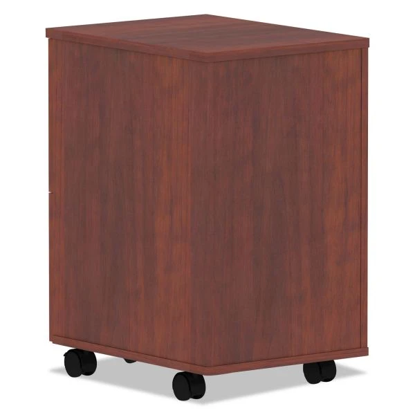 Alera Valencia Series Mobile Pedestal, Left Or Right, 2 Legal/Letter-Size File Drawers, Medium Cherry, 15.38" X 20" X 26.63" 4 Alera Valencia Series Mobile Pedestal, Left Or Right, 2 Legal/Letter-Size File Drawers, Medium Cherry, 15.38" X 20" X 26.63" - Image 4