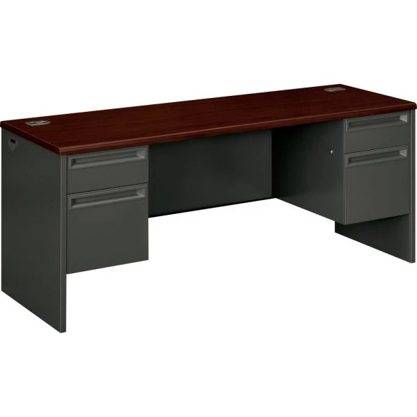 HON 38000 Series Kneespace Credenza, 72w X 24d X 29.5h, Mahogany/Charcoal 3 HON 38000 Series Kneespace Credenza, 72w X 24d X 29.5h, Mahogany/Charcoal - Image 3