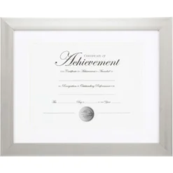 Burnes Brushed Silver Document Frame