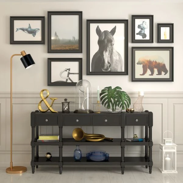 Thew 65" Tall Floor Lamp With Metal Shade In Brass/Black 4 Thew 65" Tall Floor Lamp With Metal Shade In Brass/Black - Image 4