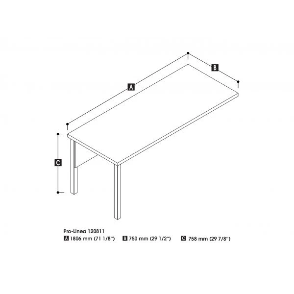 Bestar Pro-Linea Return Table With Metal Legs In Bark Gray 2 Bestar Pro-Linea Return Table With Metal Legs In Bark Gray - Image 2