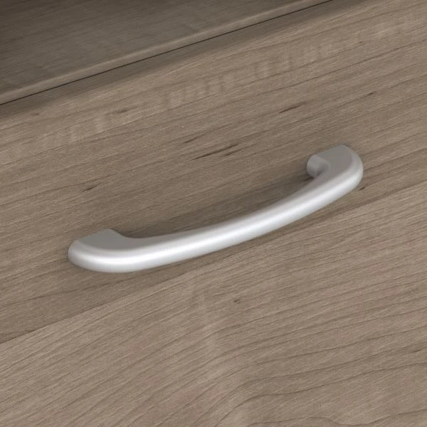 Bush Furniture Cabot 60W L Shaped Computer Desk With Mid Back Leather Box Chair In Ash Gray 5 Bush Furniture Cabot 60W L Shaped Computer Desk With Mid Back Leather Box Chair In Ash Gray - Image 5