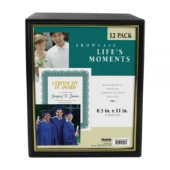 Uniek Corporate Document Frames, 8 1/2" X 11", Black/Gold, Pack Of 12
