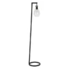 Weston 66" Tall Floor Lamp With Glass Shade In Blackened Bronze/Seeded