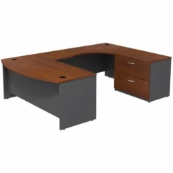 Bush Business Furniture Series C 72W Bowfront RH U-Station With 2-Drawer Lateral File