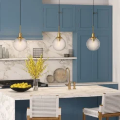 Walker 9" Wide Pendant With Glass Shade In Brass/Seeded 11 Walker 9" Wide Pendant With Glass Shade In Brass/Seeded -office furniture sale e067c3a71a5086b1764584d47a06288483