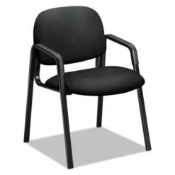 HON Solutions Seating 4000 Series Leg Base Guest Chair, Fabric Upholstery, 23.5" X 24.5" X 32", Black Seat/Back, Black Base