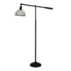 Frenkel 58" Tall Floor Lamp With Ribbed Glass Shade In Blackened Bronze/Clear