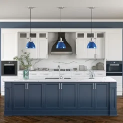 Madison 8" Wide Pendant With Metal Shade In Blue/Polished Nickel/Blue -office furniture sale e0f74930633e45cb344abb55ac2bafdc2a