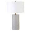 Crane 24" Ceramic Table Lamp With Fabric Shade In White Ceramic