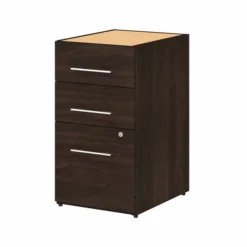 Bush Business Furniture Office 500 16W 3 Drawer File Cabinet In Black Walnut - Assembled