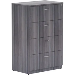 Lorell Weathered Charcoal 4-drawer Lateral File