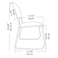 Sled-Base Padded Fabric Seat, Fabric Back Stacking Chair 22" Seat Width, Black Seat/Chrome Frame, Quantity: 1 -office furniture sale e12aa98dfd1d8d9f7daa076b28e4c2feb4