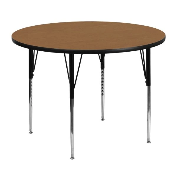 Flash Furniture 48'' Round Activity Table With Oak Thermal Fused Laminate Top And Standard Height Adjustable Legs 1 Flash Furniture 48'' Round Activity Table With Oak Thermal Fused Laminate Top And Standard Height Adjustable Legs