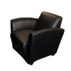 MayLine Santa Cruz Lounge Series Black Leather Mobile Lounge Chair