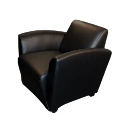 MayLine Santa Cruz Lounge Series Black Leather Mobile Lounge Chair
