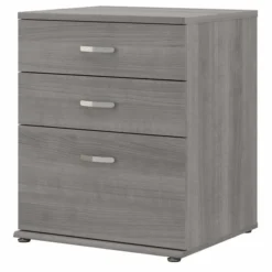 Bush Business Furniture Universal Floor Storage Cabinet With Drawers In Platinum Gray