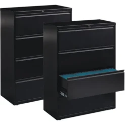 Lorell 4 Drawer Lateral File Cabinet, Letter/Legal/A4, 42" Wide, Black -office furniture sale e21dc0babacc89ee21b39160efa2718b56