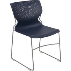 HERCULES Series 661 Lb. Capacity Orange Full Back Stack Chair With Gray Powder Coated Frame