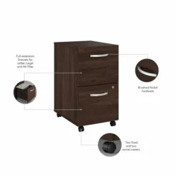 Bush Business Furniture Hybrid 2 Drawer Mobile File Cabinet In Black Walnut - Assembled -office furniture sale e2382784f47a03759850e20f7f2e54f566