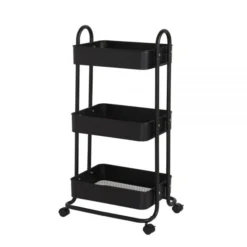 Mobile 3-Tier Storage Cart, 35-5/8"H X 17-15/16"W X 14-5/16"D, Black -office furniture sale e2969cb8e234ff2196b54732cf3731fc6a